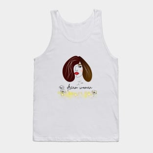 portrait of woman with brown straight hair Tank Top